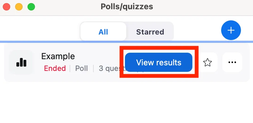 the Poll list screen